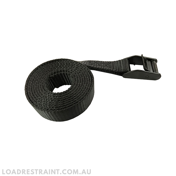 Cam Buckle Tie Down 25mm x 2.5mm With S Hooks LC 300kg - Load Restraint